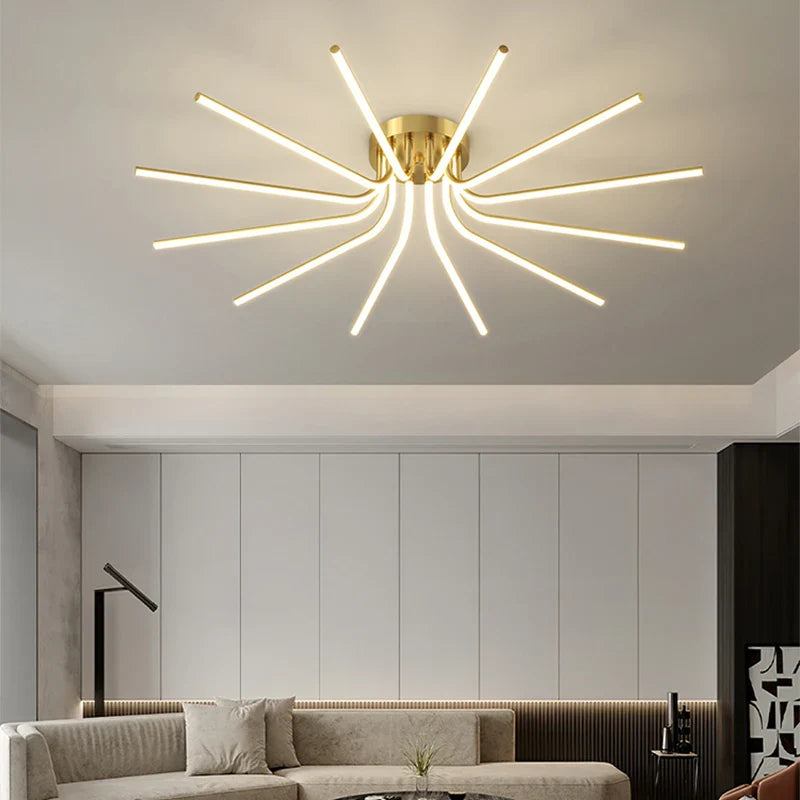 Plafonnier LED en cuivre au design contemporain