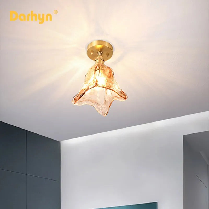 Lustre plafonnier nordique en verre pour Loft et maison industrielle