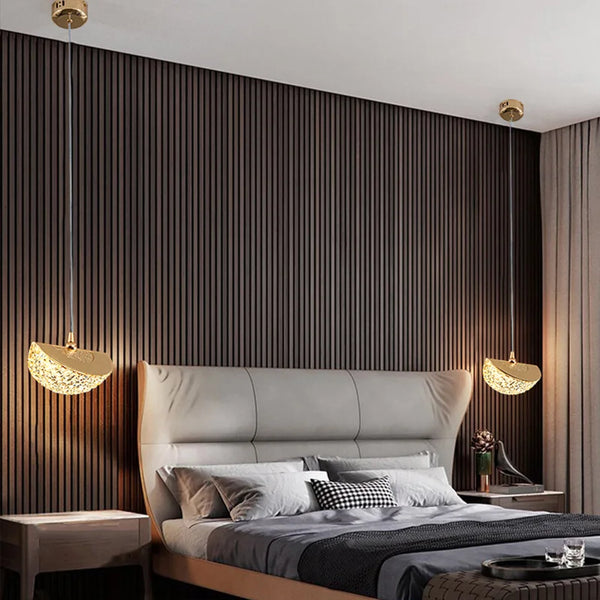 Plafond LED nordique en cristal : suspension lumineuse pour un éclairage élégant