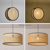Lustre d'art en Rotin Bambou LED - Élégance Chinoise