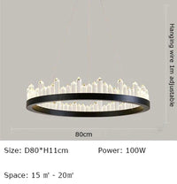 Plafonnier LED Cristal Noir & Blanc Moderne