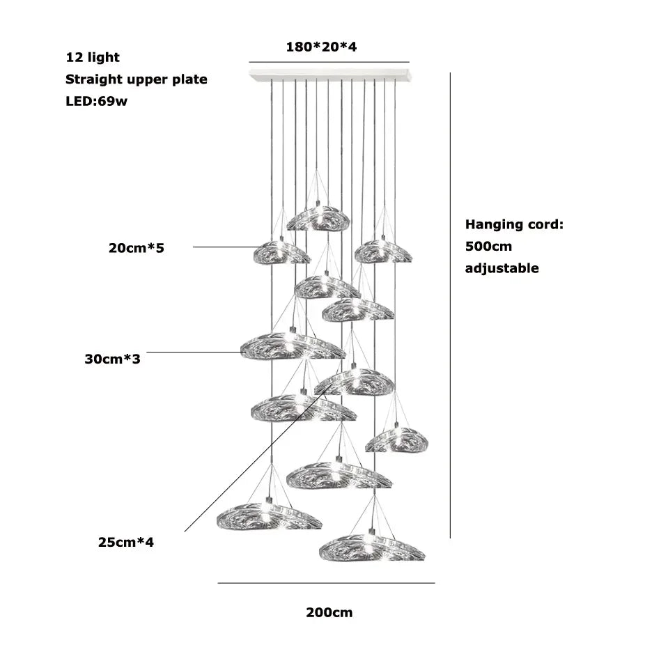 Suspension LED en verre design nordique Manta.