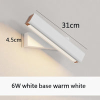 Applique murale rotative nordique en bois massif LED ajustable