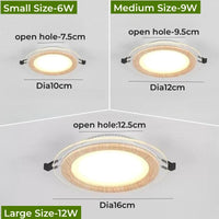Plafonnier LED encastré Ultra-mince Bois d'Ébène