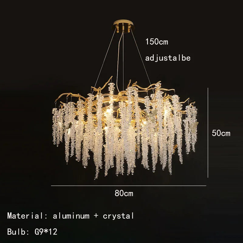 Applique murale LED en cristal et aluminium doré - Nouveauté Art Déco