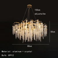 Applique murale LED en cristal et aluminium doré - Nouveauté Art Déco