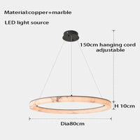 Suspension LED Luxe en Marbre Authentique