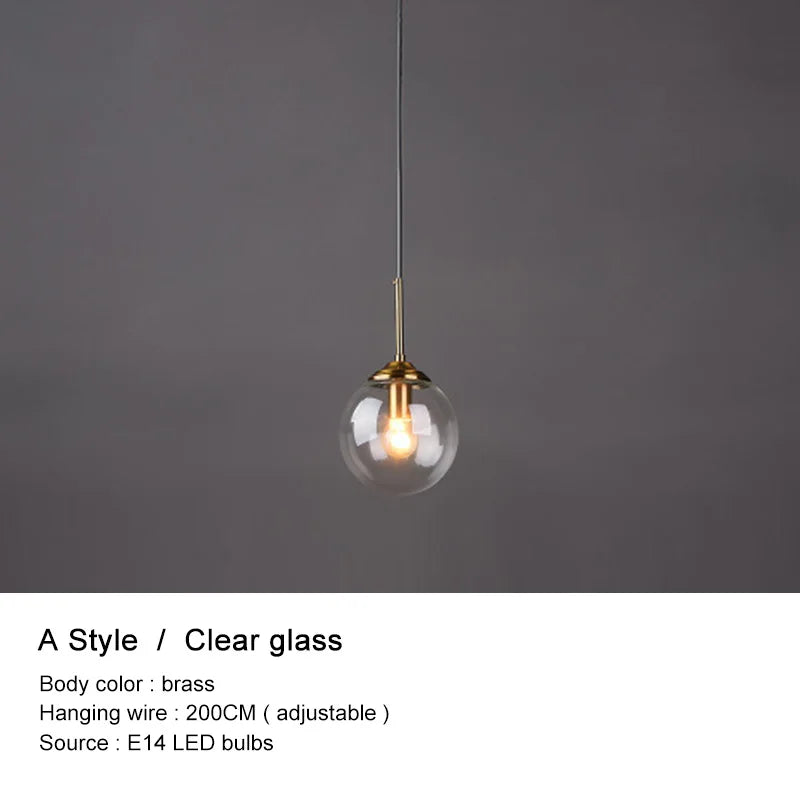 Lustre boule en verre design