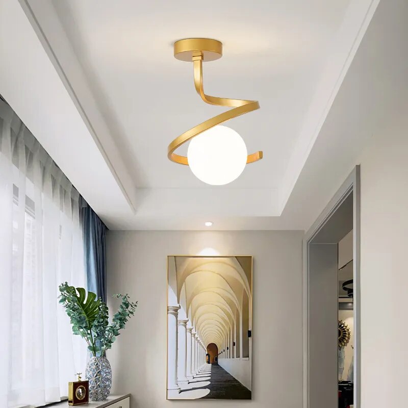 Plafonnier LED Nordique en Boule de Verre
