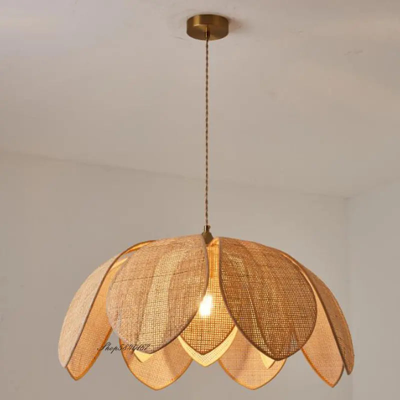 Suspension cannage Chinois en rotin naturel