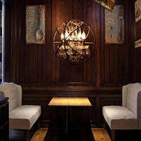 Lustre style loft américain rétro en cristal pour bar & restaurant