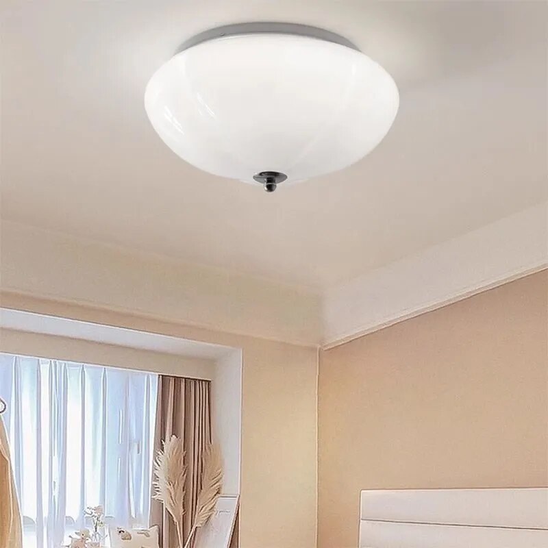 Lustre LED en verre citrouille.