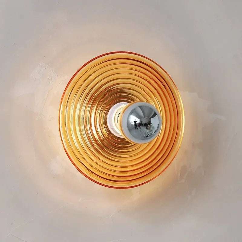Applique murale LED rétro en verre ondulé pour armoires sur rail - Élégance Illuminée