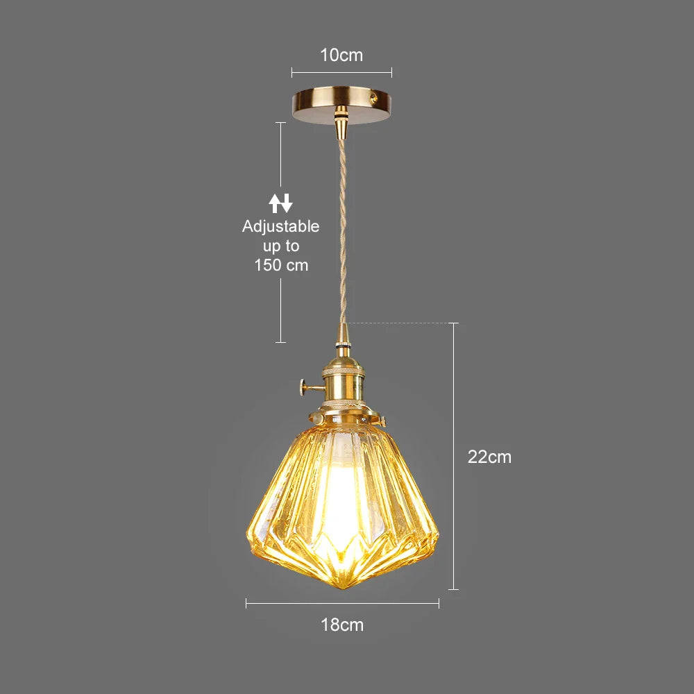 Suspension LED en verre moderne