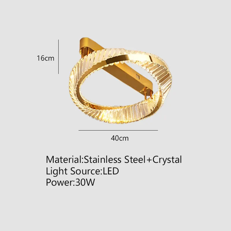 Plafonnier Luxe Doré Cristal