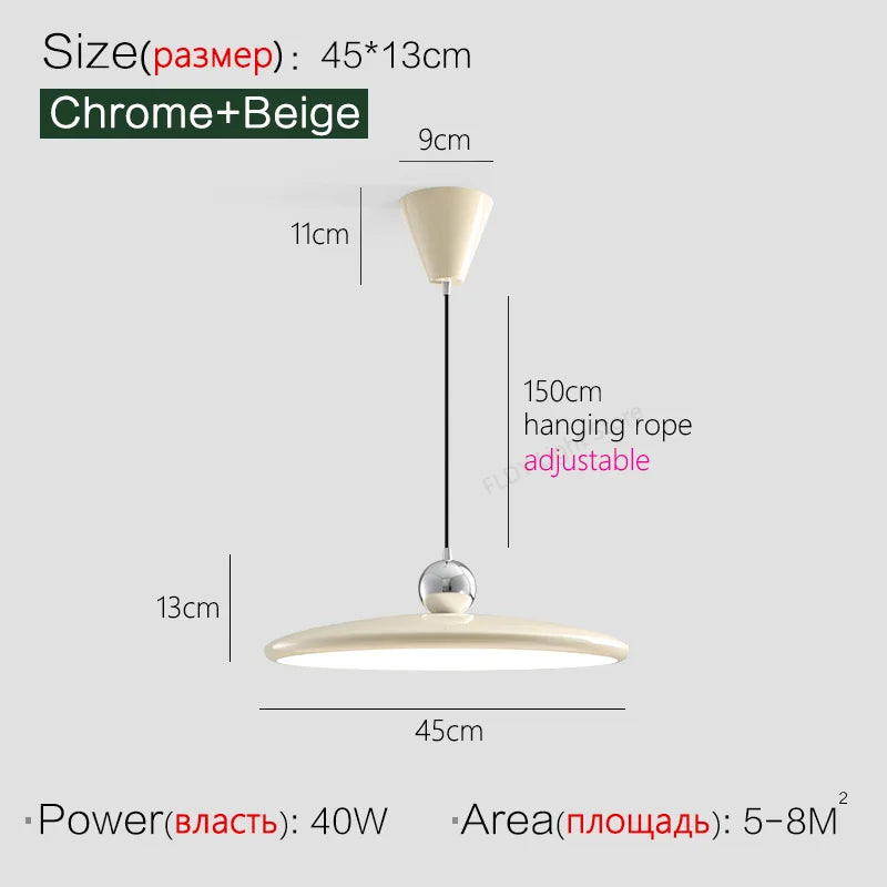 Lustre de restaurant style crème ovni - Élégance moderniste