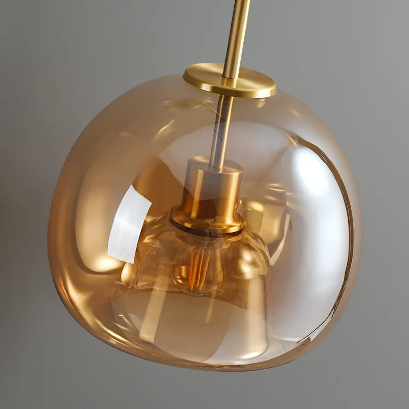 Plafonnier de Luxe en Verre Fumé Ambre Gris