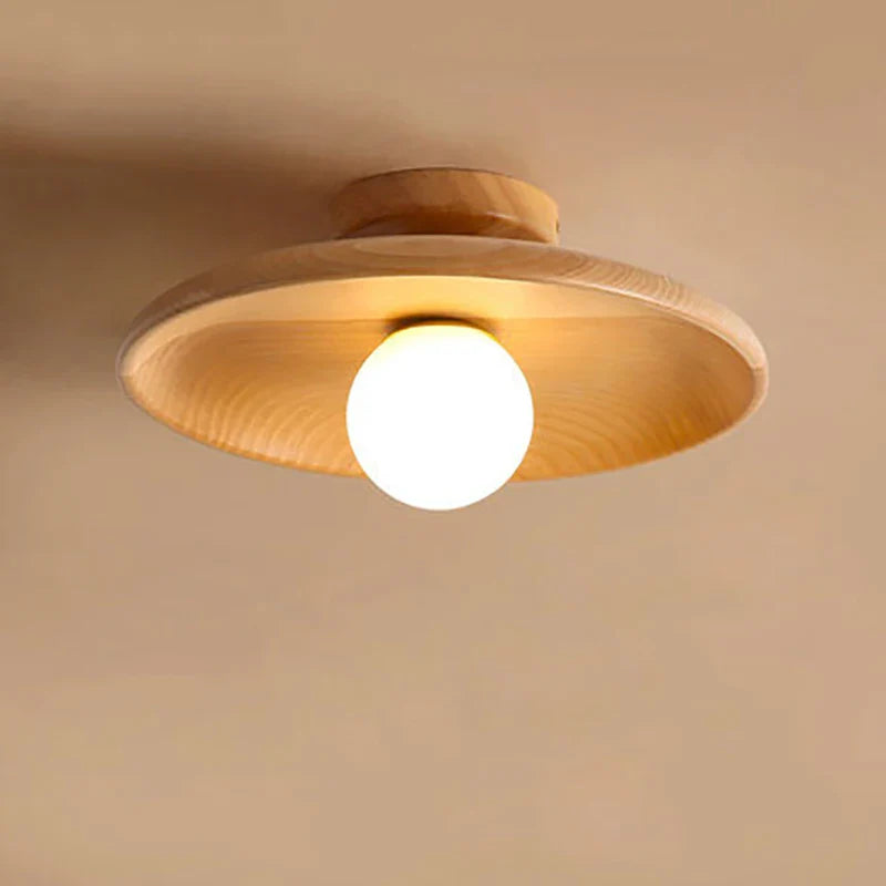 Plafonnier LED Nordique en Bois