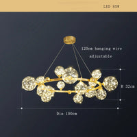 Lustre Cuivre Moderne et Minimaliste avec Étoile LED