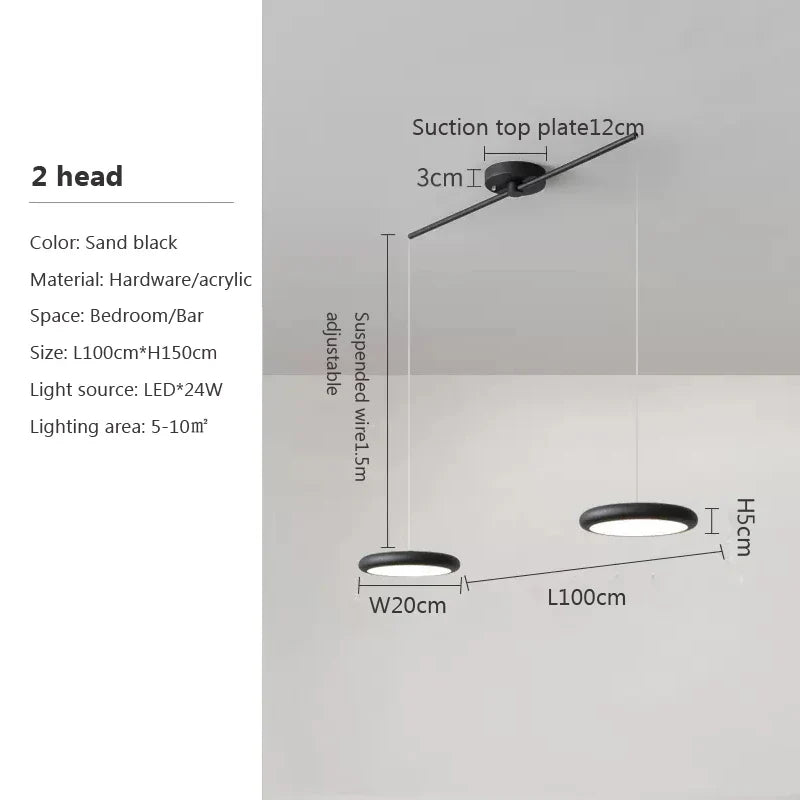 Lustre LED Nordique Vert 1-3 Tête Disque Suspension - Luminaire Design pour Salon, Chambre, Cuisine - Décor Maison