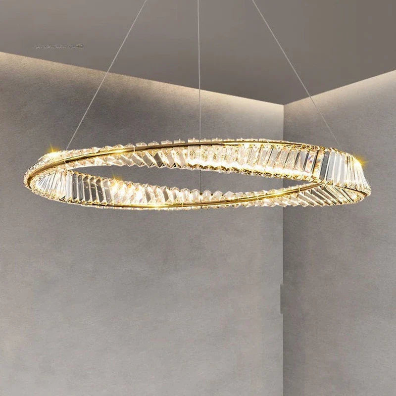 Lustre de luxe en cristal pour salon, décor chambre - éclairage en verre argenté bougie
