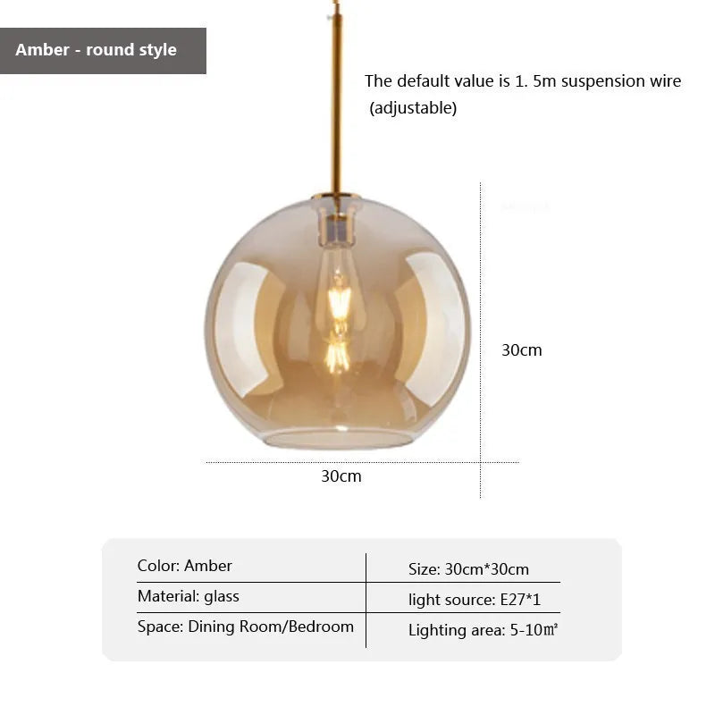 Suspension LED en verre au design nordique minimaliste - Élégance Scandinave