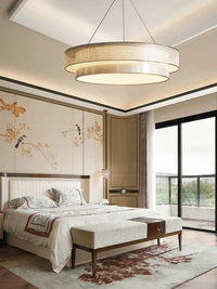 Lustre Céleste Chinois Zen en Tissu pour Ingénierie