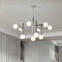 Lustre en métal chromé au style designer art décor - Nouveauté !