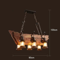 Lustre LED rétro industriel antique LOFT Bar Vintage Art bois E27