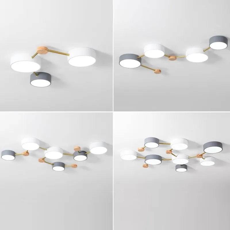 Lustre LED en Bois Nordique - Design Simple et Créatif
