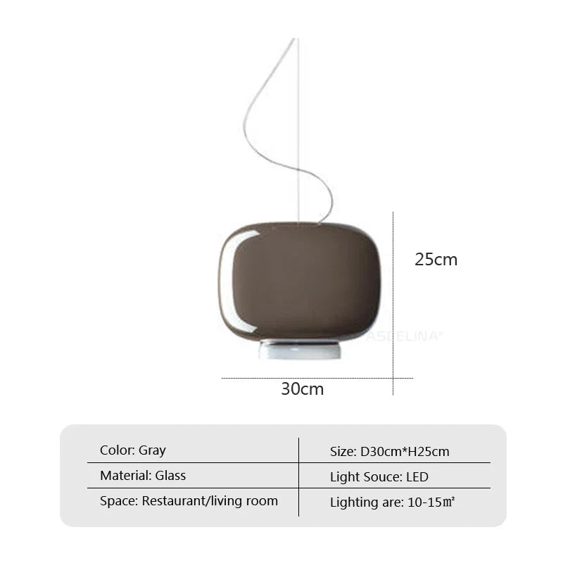 Suspension LED en verre au design scandinave contemporain