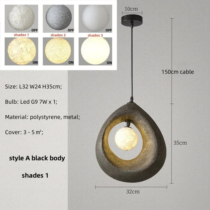 Nordique Suspension LED pour Salle à Manger - Collection Wabi Sabi