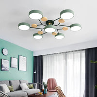 Lustre LED Nordique en Bois - Éclairage Intérieur Minimaliste