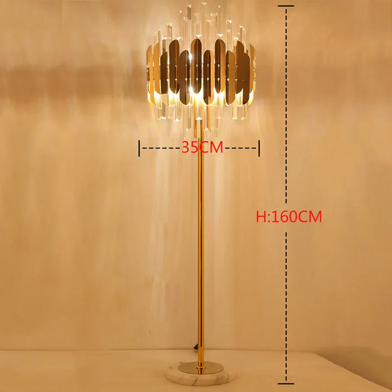 Applique murale LED en cristal doré de style moderne