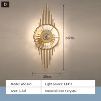 Applique murale en cristal de luxe et lumière