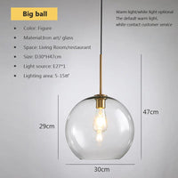 Lustre LED en verre industriel