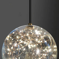 Lampe suspendue LED en verre transparent - Design moderne et réglable en hauteur