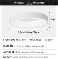 Plafonnier LED nordique contemporain circulaire Lumina