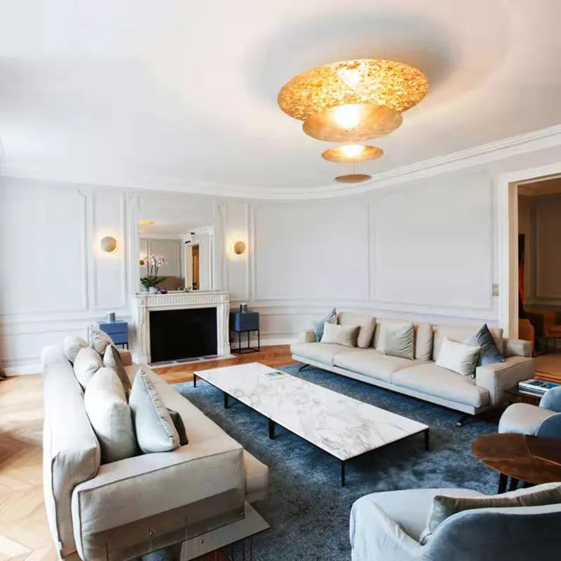 Suspension lumineuse ronde de luxe avec fil réglable scintillant - Nouveauté