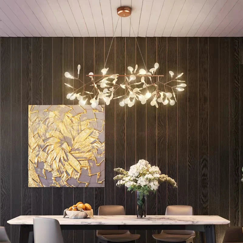 Lustre LED Modern Branché à Branches Rondes pour Suspension