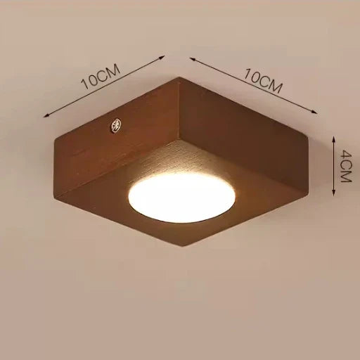 Plafonnier LED carré en bois et acrylique - Luminazia