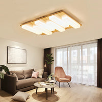 Plafonnier LED Bois Véritable Moderne - 4/6/9 Têtes Luminaire Intérieur