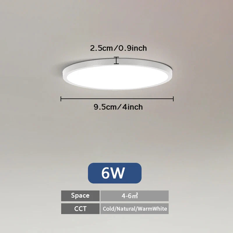 Plafonnier LED Ultra Mince - Forme Ronde & Carrée