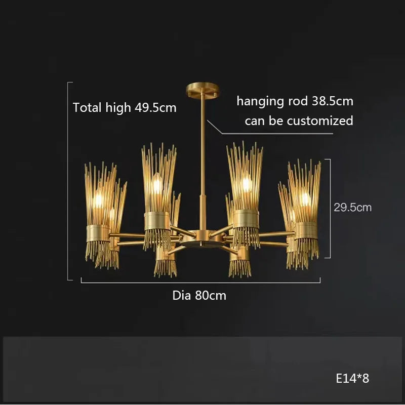 Lustre en Cuivre Lumineux LED pour une Décoration Maison Créative