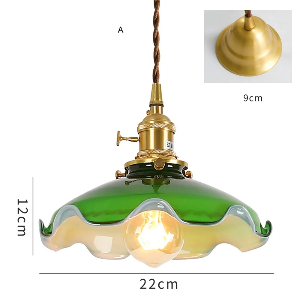 Suspension Loft en Cuivre et Verre Vintage