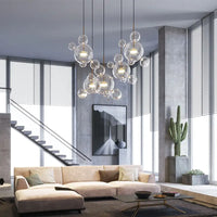 Lustre LED Boules en Verre Design Moderne Éclatant