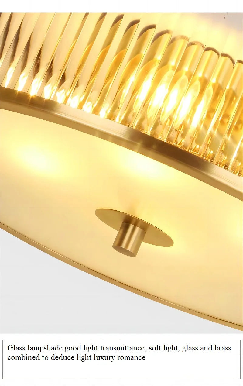 Plafonnier LED Cuivre Cristal Élégant