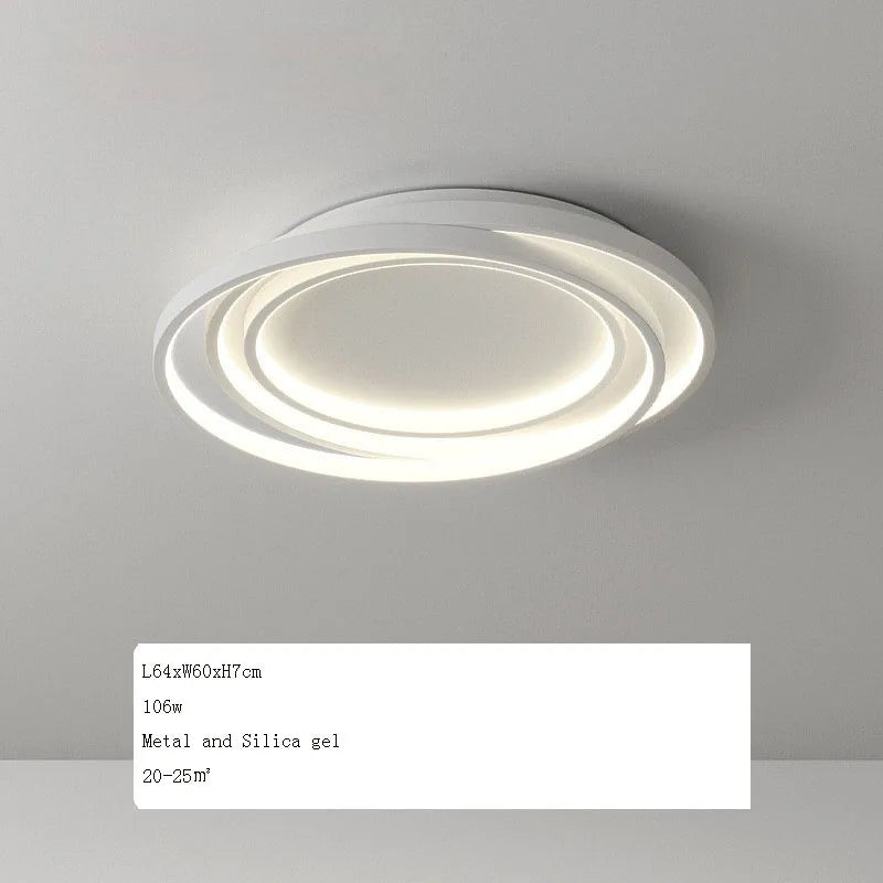 Plafonnier LED nordique moderne pour chambre, salle à manger, cuisine - noir et blanc