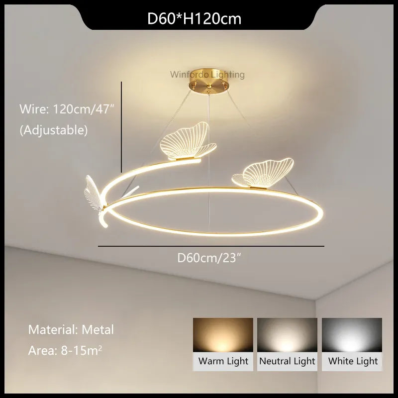 Lustre papillon LED - Éclairez votre maison avec créativité