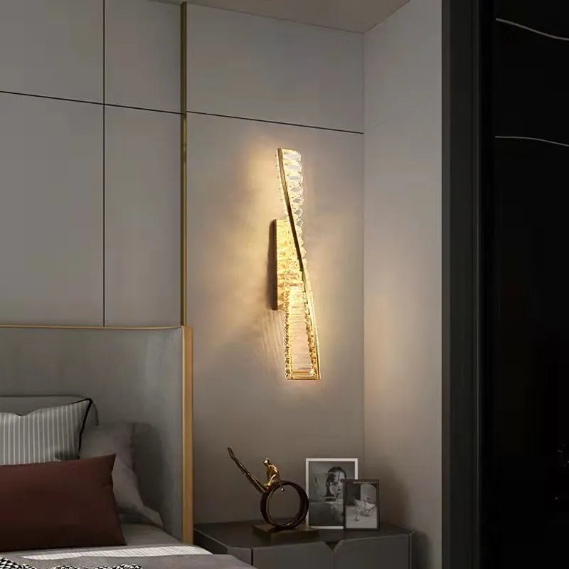 Applique murale en cristal torsadé Élégance Brillante